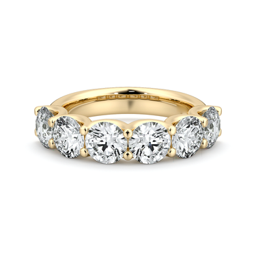 Just Brilliant Eternity Band, Half eternity / 3.0Ct / Round Brilliant in 18K Yellow Gold, front view, unengraved.