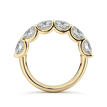 Just Brilliant Eternity Band, Half eternity / 3.0Ct / Round Brilliant in 18K Yellow Gold, profile view, unengraved.