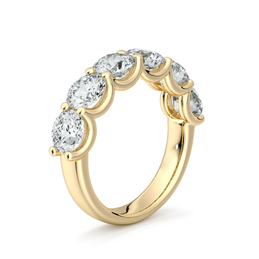 Just Brilliant Eternity Band, Half eternity / 3.0Ct / Round Brilliant in 18K Yellow Gold, upright view, unengraved.