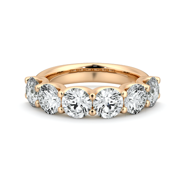 Just Brilliant Eternity Band, Half eternity / 3.0Ct / Round Brilliant in 18K Rose Gold, front view, unengraved.