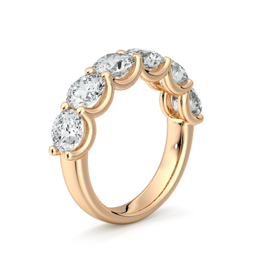 Just Brilliant Eternity Band, Half eternity / 3.0Ct / Round Brilliant in 18K Rose Gold, upright view, unengraved.