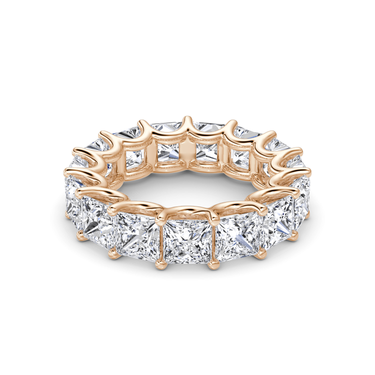 Just Brilliant Eternity Band, Full eternity / 7.5Ct / Princess in 18K Rose Gold, front view, unengraved.