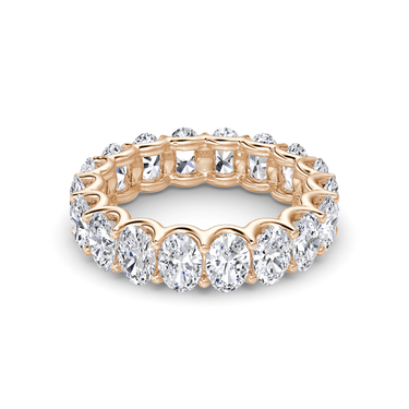 Just Brilliant Eternity Band, Full eternity / 4.5Ct / Oval in 18K Rose Gold, front view, unengraved.