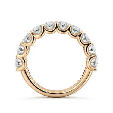 Just Brilliant Eternity Band, Half eternity / 2.5Ct / Oval in 18K Rose Gold, profile view, unengraved.