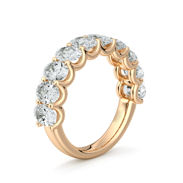 Just Brilliant Eternity Band, Half eternity / 2.5Ct / Oval in 18K Rose Gold, upright view, unengraved.