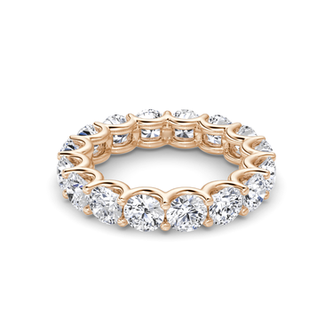 Just Brilliant Eternity Band, Full eternity / 4.0Ct / Round Brilliant in 18K Rose Gold, front view, unengraved.