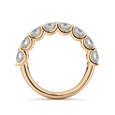Just Brilliant Eternity Band, Half eternity / 2.0Ct / Round Brilliant in 18K Rose Gold, profile view, unengraved.