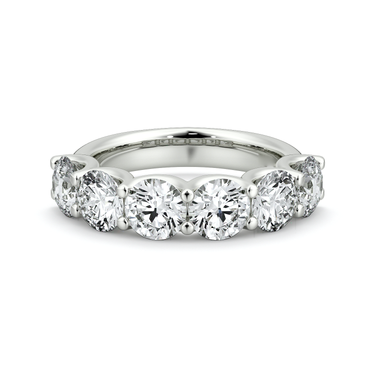 Just Brilliant Eternity Band, Half eternity / 3.0Ct / Round Brilliant in 18K White Gold, front view, unengraved.