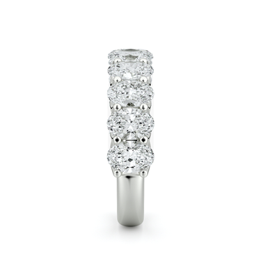 Just Brilliant Eternity Band, Half eternity / 2.5Ct / Oval in 18K White Gold, side view, unengraved.