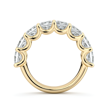 Just Brilliant Eternity Band, Half eternity / 4.0Ct / Princess in 18K Yellow Gold, profile view, unengraved.