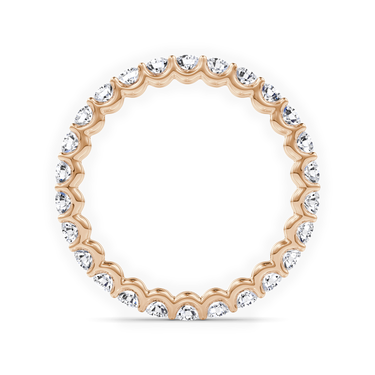 Just Brilliant Eternity Band, Full eternity / 1.0Ct / Round Brilliant in 18K Rose Gold, profile view, unengraved.