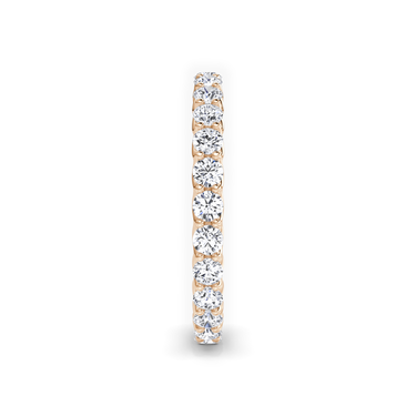 Just Brilliant Eternity Band, Full eternity / 1.0Ct / Round Brilliant in 18K Rose Gold, side view, unengraved.