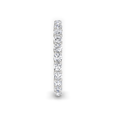 Just Brilliant Eternity Band, Full eternity / 1.0Ct / Round Brilliant in 18K White Gold, side view, unengraved.