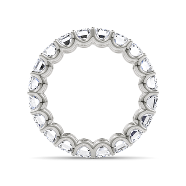 Just Brilliant Eternity Band, Full eternity / 5.0Ct / Emerald in 18K White Gold, profile view, unengraved.