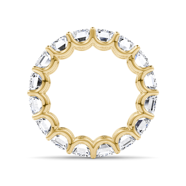 Just Brilliant Eternity Band, Full eternity / 8.0Ct / Emerald in 18K Yellow Gold, profile view, unengraved.