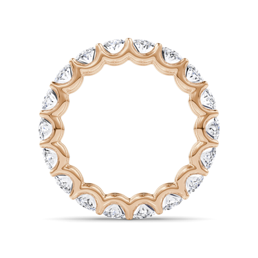 Just Brilliant Eternity Band, Full eternity / 4.5Ct / Oval in 18K Rose Gold, profile view, unengraved.