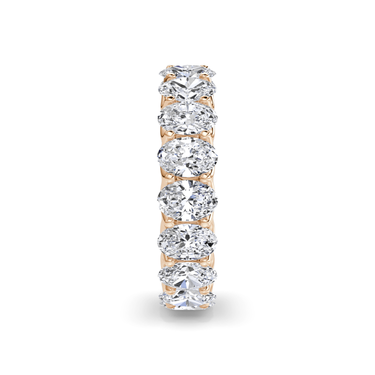 Just Brilliant Eternity Band, Full eternity / 4.5Ct / Oval in 18K Rose Gold, side view, unengraved.
