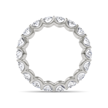 Just Brilliant Eternity Band, Full eternity / 4.5Ct / Oval in 18K White Gold, profile view, unengraved.