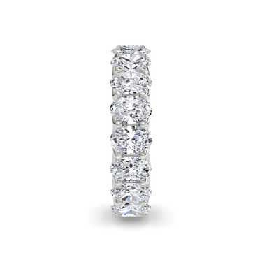 Just Brilliant Eternity Band, Full eternity / 4.5Ct / Oval in 18K White Gold, side view, unengraved.