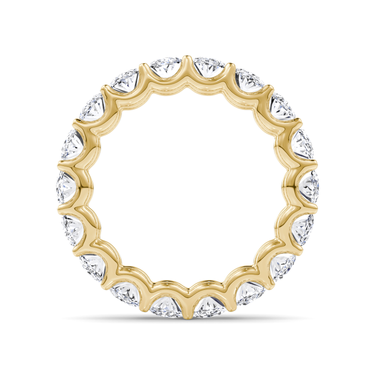 Just Brilliant Eternity Band, Full eternity / 4.5Ct / Oval in 18K Yellow Gold, profile view, unengraved.