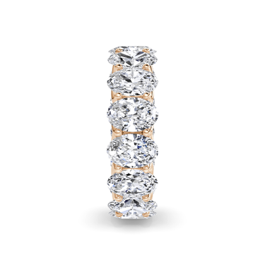 Just Brilliant Eternity Band, Full eternity / 7.5Ct / Oval in 18K Rose Gold, side view, unengraved.