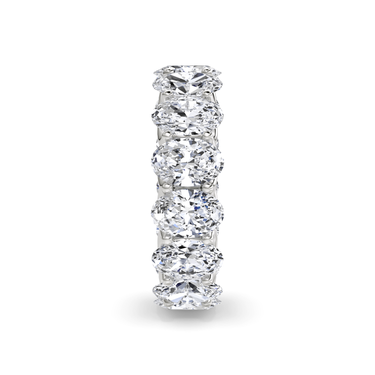 Just Brilliant Eternity Band, Full eternity / 7.5Ct / Oval in 18K White Gold, side view, unengraved.