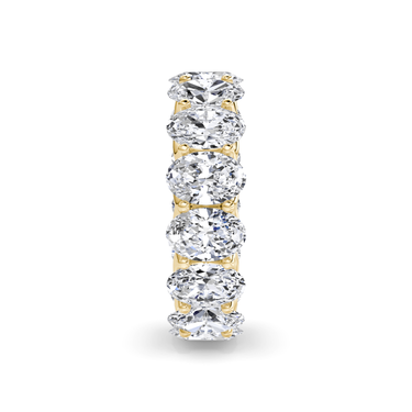 Just Brilliant Eternity Band, Full eternity / 7.5Ct / Oval in 18K Yellow Gold, side view, unengraved.