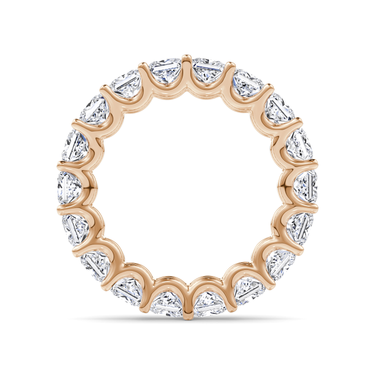 Just Brilliant Eternity Band, Full eternity / 4.5Ct / Princess in 18K Rose Gold, profile view, unengraved.