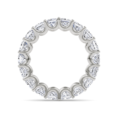 Just Brilliant Eternity Band, Full eternity / 4.5Ct / Princess in 18K White Gold, profile view, unengraved.