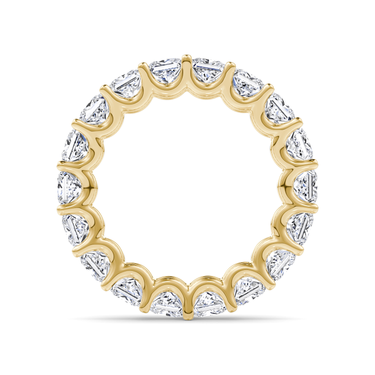Just Brilliant Eternity Band, Full eternity / 4.5Ct / Princess in 18K Yellow Gold, profile view, unengraved.
