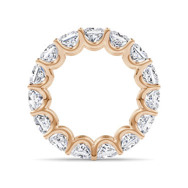 Just Brilliant Eternity Band, Full eternity / 7.5Ct / Princess in 18K Rose Gold, profile view, unengraved.