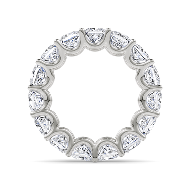 Just Brilliant Eternity Band, Full eternity / 7.5Ct / Princess in 18K White Gold, profile view, unengraved.