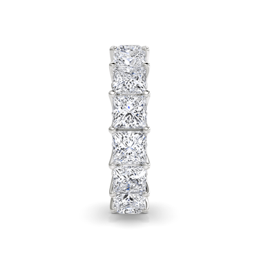 Just Brilliant Eternity Band, Full eternity / 7.5Ct / Princess in 18K White Gold, side view, unengraved.