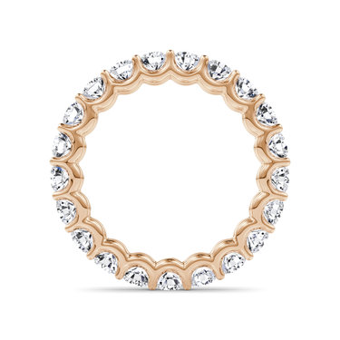 Just Brilliant Eternity Band, Full eternity / 2.0Ct / Round Brilliant in 18K Rose Gold, profile view, unengraved.