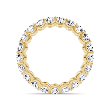 Just Brilliant Eternity Band, Full eternity / 2.0Ct / Round Brilliant in 18K Yellow Gold, profile view, unengraved.