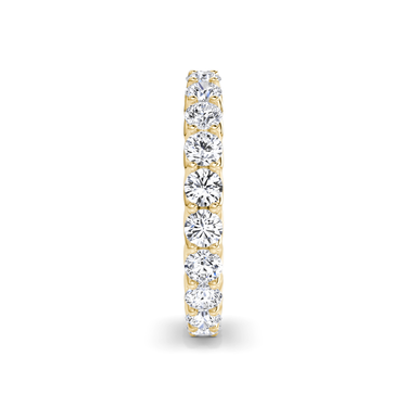 Just Brilliant Eternity Band, Full eternity / 2.0Ct / Round Brilliant in 18K Yellow Gold, side view, unengraved.