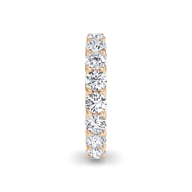 Just Brilliant Eternity Band, Full eternity / 2.8Ct / Round Brilliant in 18K Rose Gold, side view, unengraved.