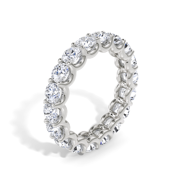 Just Brilliant Eternity Band, Full eternity / 2.8Ct / Round Brilliant in 18K White Gold, upright view, unengraved.