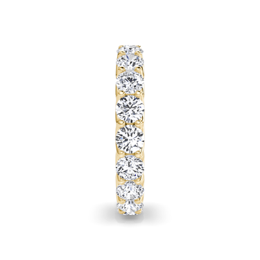 Just Brilliant Eternity Band, Full eternity / 2.8Ct / Round Brilliant in 18K Yellow Gold, side view, unengraved.