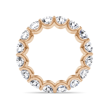Just Brilliant Eternity Band, Full eternity / 4.0Ct / Round Brilliant in 18K Rose Gold, profile view, unengraved.