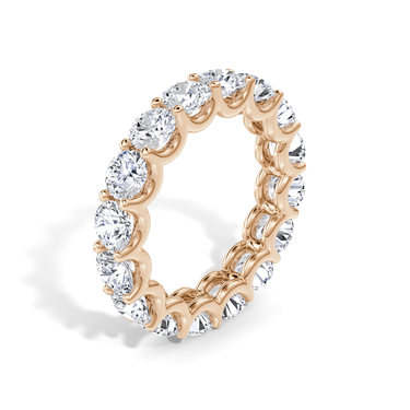 Just Brilliant Eternity Band, Full eternity / 4.0Ct / Round Brilliant in 18K Rose Gold, upright view, unengraved.