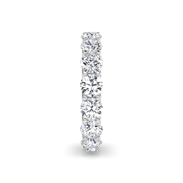 Just Brilliant Eternity Band, Full eternity / 4.0Ct / Round Brilliant in 18K White Gold, side view, unengraved.