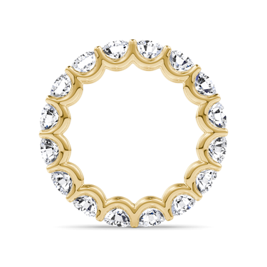 Just Brilliant Eternity Band, Full eternity / 4.0Ct / Round Brilliant in 18K Yellow Gold, profile view, unengraved.
