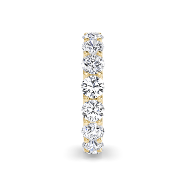 Just Brilliant Eternity Band, Full eternity / 4.0Ct / Round Brilliant in 18K Yellow Gold, side view, unengraved.