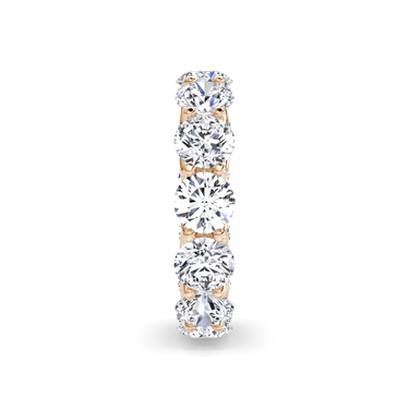 Just Brilliant Eternity Band, Full eternity / 6.5Ct / Round Brilliant in 18K Rose Gold, side view, unengraved.