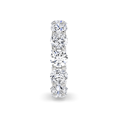 Just Brilliant Eternity Band, Full eternity / 6.5Ct / Round Brilliant in 18K White Gold, side view, unengraved.