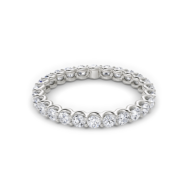 Just Brilliant Eternity Band, Full eternity / 1.0Ct / Round Brilliant in 18K White Gold, front view, unengraved.