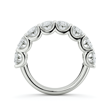 Just Brilliant Eternity Band, Half eternity / 4.0Ct / Oval in 18K White Gold, profile view, unengraved.