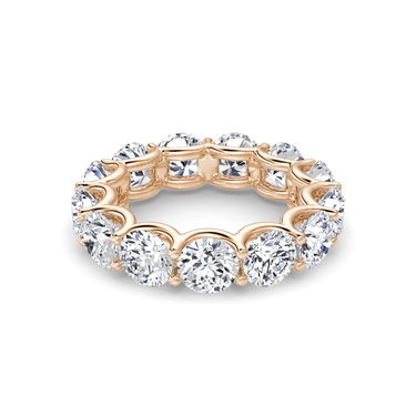 Just Brilliant Eternity Band, Full eternity / 6.5Ct / Round Brilliant in 18K Rose Gold, front view, unengraved.
