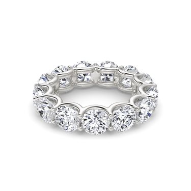 Just Brilliant Eternity Band, Full eternity / 6.5Ct / Round Brilliant in 18K White Gold, front view, unengraved.